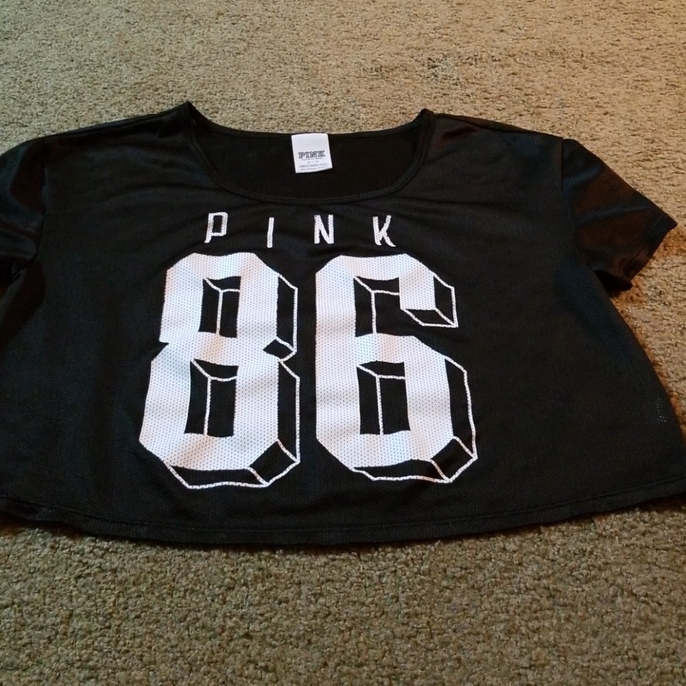 Vs pink mesh crop top